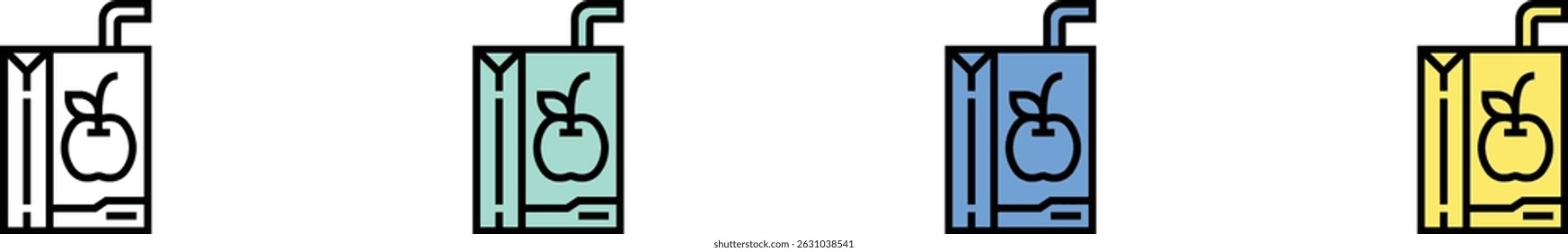juice icon. Outline, Green, Blue and Yellow Style Design Isolated On White Background