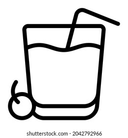 Icono de jugo con estilo de contorno. Adecuado para el diseño de sitios web, logotipo, aplicación e interfaz de usuario. En función del tamaño del icono en general, se puede reducir.