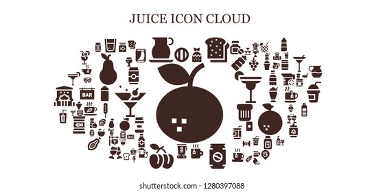  juice icon set. 93 filled juice icons. Simple modern icons about  - Tangerine, Soda, Tequila, Jug, Strawberry, Toast, Tea, Can, Blender, Plum, Drink, Cocktail, Fish food, Brandy