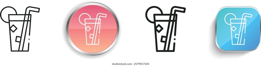 juice icon. Thin Linear, Regular and Button Style Design Isolated On White Background