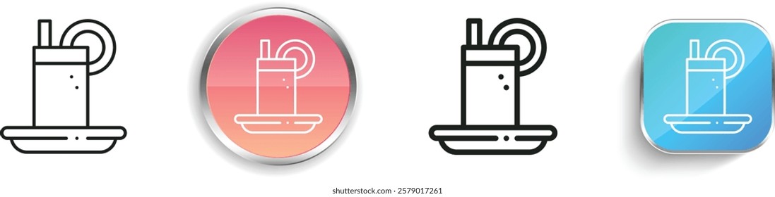 juice icon. Thin Linear, Regular and Button Style Design Isolated On White Background