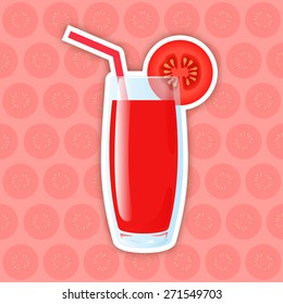 Juice Icon. Tomato. Vector illustration for web design, graphic design, icons and stickers 