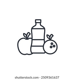 juice icon. vector.Editable stroke.linear style sign for use web design,logo.Symbol illustration.