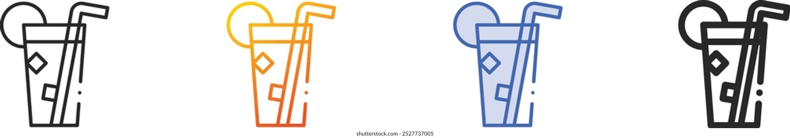 juice icon.Thin Linear, Gradient, Blue Stroke and bold Style Design Isolated On White Background