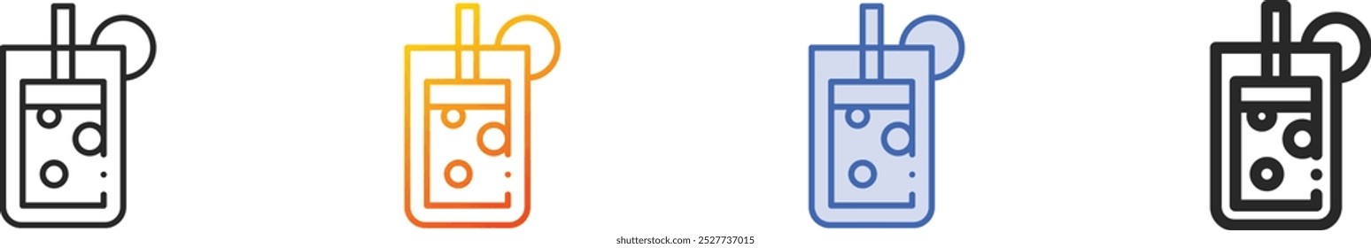 juice icon.Thin Linear, Gradient, Blue Stroke and bold Style Design Isolated On White Background