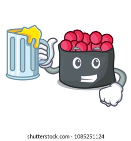 With juice ikura mascot cartoon style