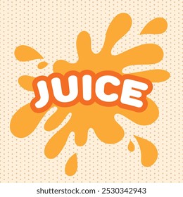 Juice inscription with liquid splash