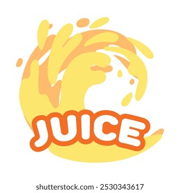 Juice inscription with liquid splash