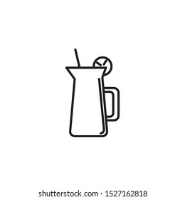 juice jar with lime summer icon line illustration design