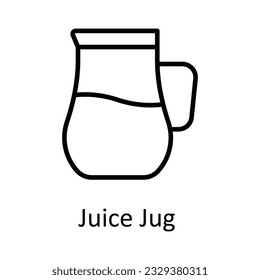 Juice Jug Vector outline Icon Design illustration. Food and Drinks Symbol on White background EPS 10 File 