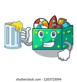 With juice kids toys in the cartoon box