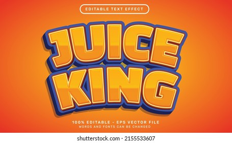juice king 3d text effect and editable text effect - Shutterstock ID 2155533607