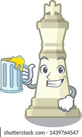 With juice king chess above wooden cartoon table