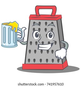 With juice kitchen grater character cartoon