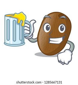With juice Kiwi fruit juice in cartoon glass