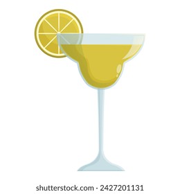 Juice lemon cocktail icon cartoon vector. Gin alcohol. Summer party