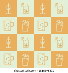
juice, lemonade, beer, ice cream pattern
