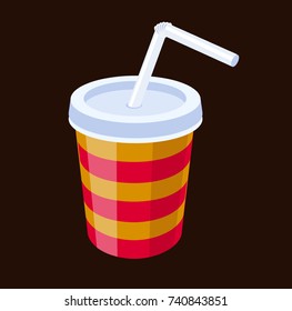 Juice or lemonade in paper glass