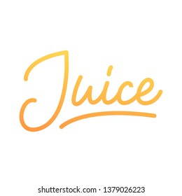 Juice lettering. Modern linear calligraphy design for Juice label.