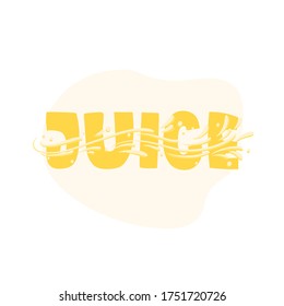Jugo - diseño de letreros con letras. Ilustración vectorial.