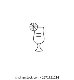 Juice line art icon vector - glass of juice