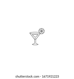 Juice line art icon vector - glass of juice