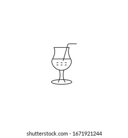 Juice line art icon vector - glass of juice