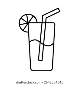 Juice Line Editable Stroke Icon. Fast-food And Drinks Themes Vector Illustration