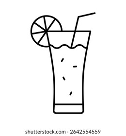 Juice Line Editable Stroke Icon. Fast-food And Drinks Themes Vector Illustration