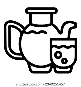 Juice line icon. Glass of juice vector illustration isolated on white. Juice jug outline style designed for and app.