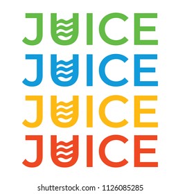 Juice Logo. Bar and drink Logo. Juice typography creative Logo