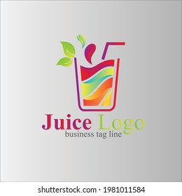 Juice logo colourful vactor juicy