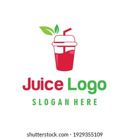 Juice Logo cup. Orange Juice Logo Template. Juice Drinks Vector Design. Fruit Illustration