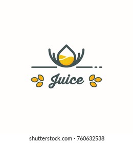 Juice logo design - vector illustration template