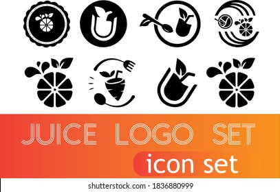 Juice logo icon set, vector designs