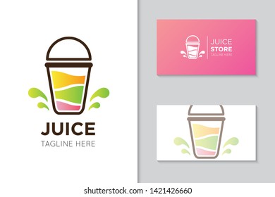 juice logo and icon vector illustration design template
