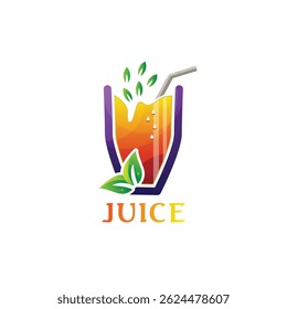 juice logo with orange food and drink vector design