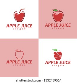 Juice Logo. Set of Juice Logo. Apple Juice Logo Design.
