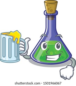 With juice magic potion cartoon shaped in character