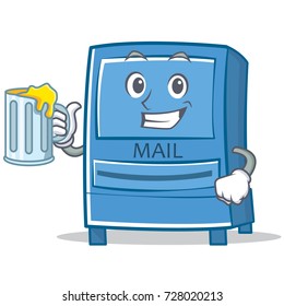 With juice mailbox character cartoon style