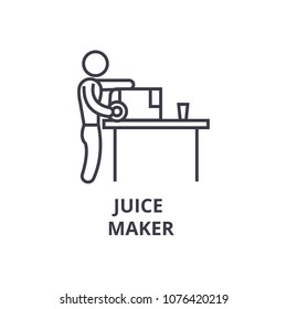 juice maker thin line icon, sign, symbol, illustation, linear concept, vector 