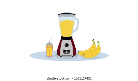 Juice maker vector flat design and juice mixer grinder vector