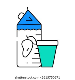juice mango line icon vector. juice mango sign. isolated symbol illustration