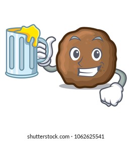 Juice meatball mascot cartoon style