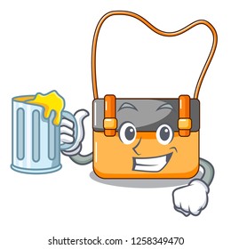 With juice menesseger bag color on a cartoon