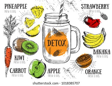 Juice menu for cafe and restaurant.