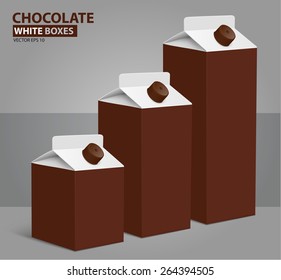 Juice milk blank carton boxes packages. vector illustration