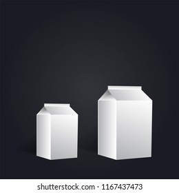 Juice and milk blank white carton boxes 3d. 
