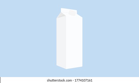 Juice and milk blank white carton boxes. Isolated Vector illustration. Mock-up packages