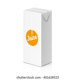 Juice or milk package mock up, 200ml. Vector illustration.